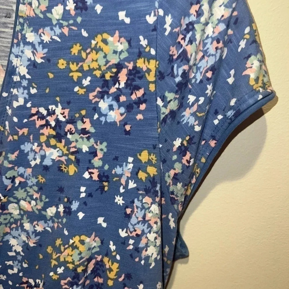 Boden Periwinkle Multi Colored Flowers Floral Short Sleeve Cotton Dress Size 6R‎ - Picture 7 of 10